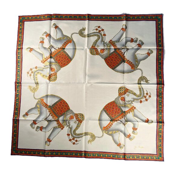 Jim Thompson Thai Silk Elephant Scarf NWT Thailand Heritage Print